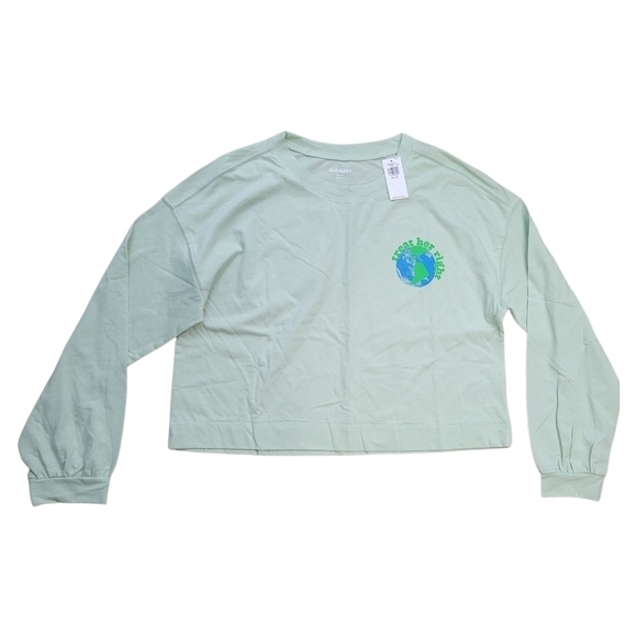 Old Navy Vintage Vibes "Treat her Right" Long Sleeve Cropped Tee - Picture 4 of 13
